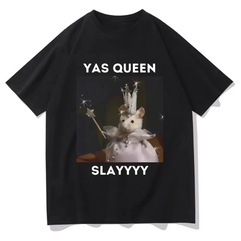 Queen Street Fashion - Üzgün ​​Hamster T-shirt Komik Yas Kraliçe