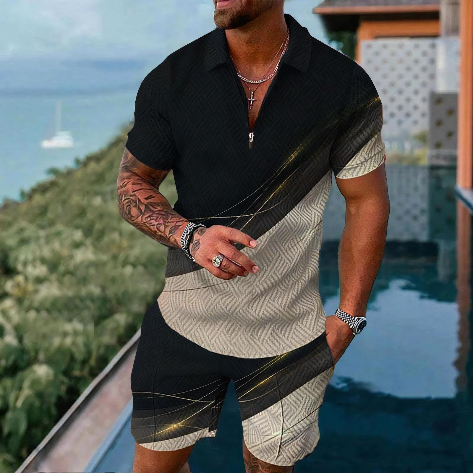Street Fashion Outfit For Men - Erkek Polo Gömlek Kısa Kollu Setleri