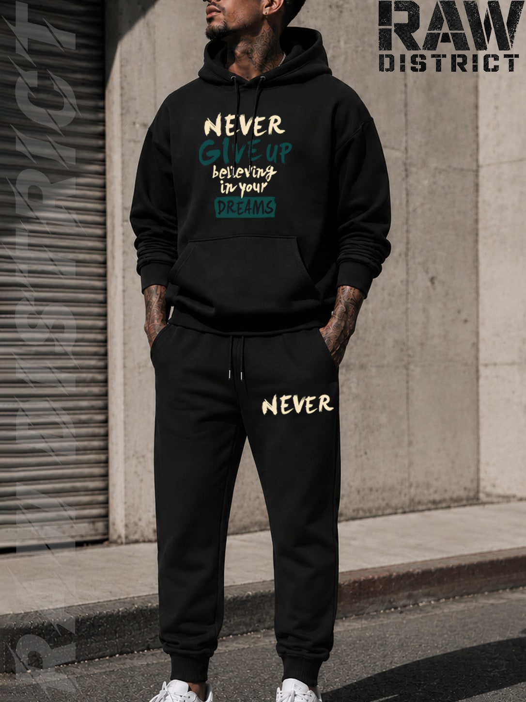 Graphic Hoodie Streetwear - Erkek Kapüşonlu Üst ve Eşofman Altı