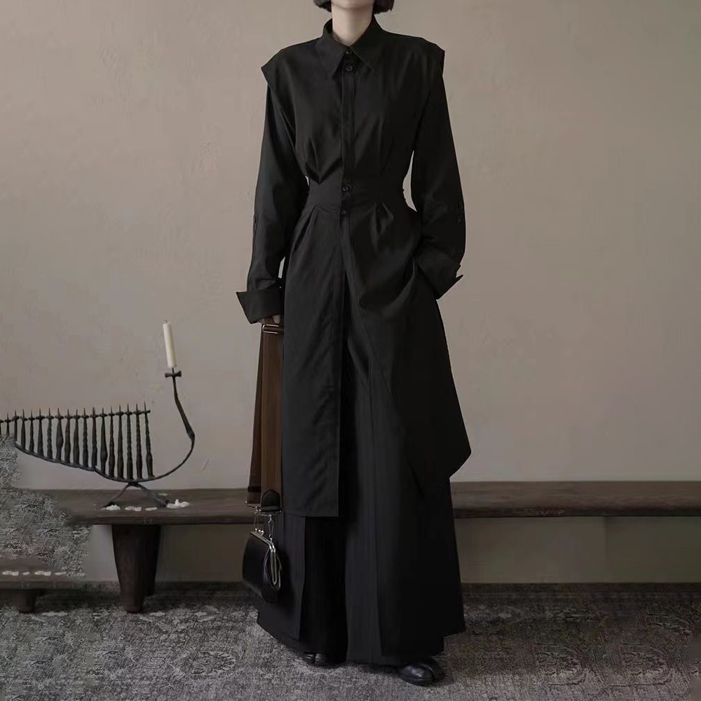 Street Fashion In Chinese - Erkek Çin Düz Renk Uzun Set