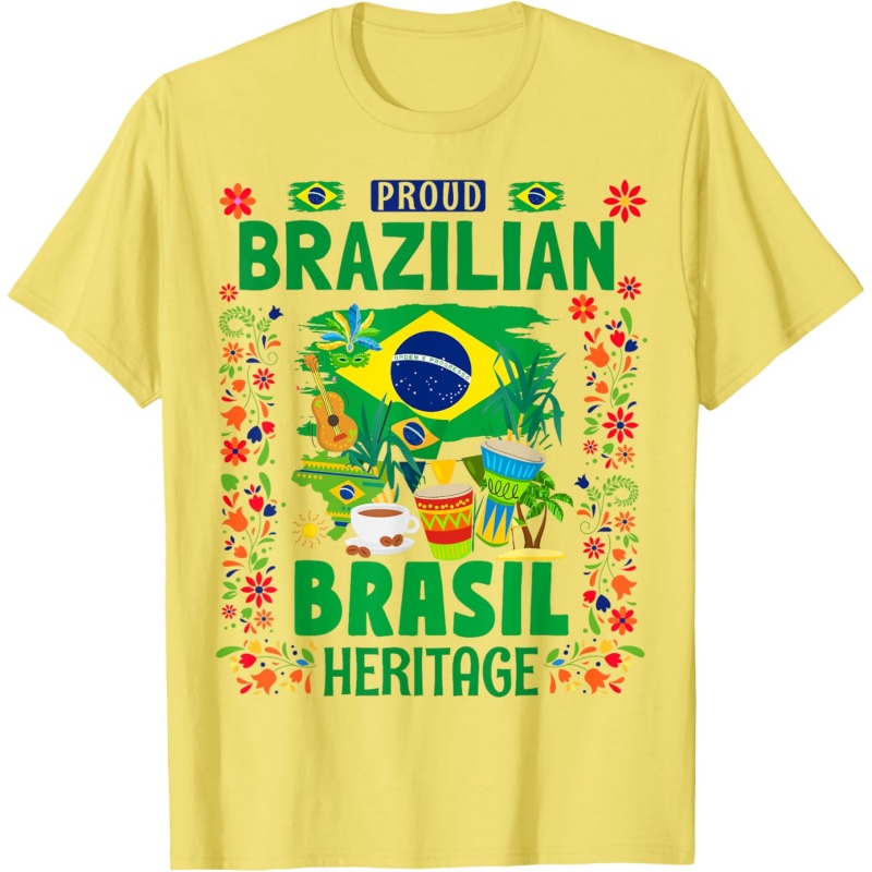 Street Fashion Brazil - 3D Baskılı Brezilya Müzik Tişörtü Erkekler