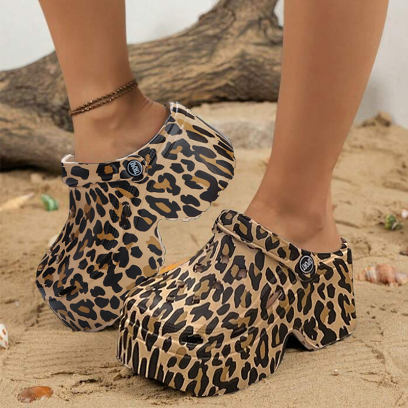 Street Fashion Girl - Leopar platformu takunya kadınlar için kapalı