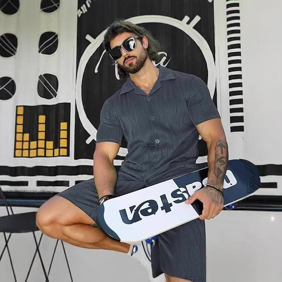 Erkek 2 Parça Takım Kısa Kollu - Street Fashion Outfit For Men incelemesi ve fiyatı