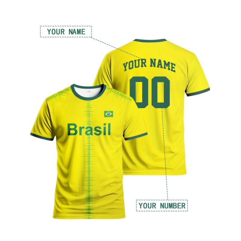3D Baskılı Brezilya Spor Erkek - Street Fashion Brazil incelemesi ve fiyatı