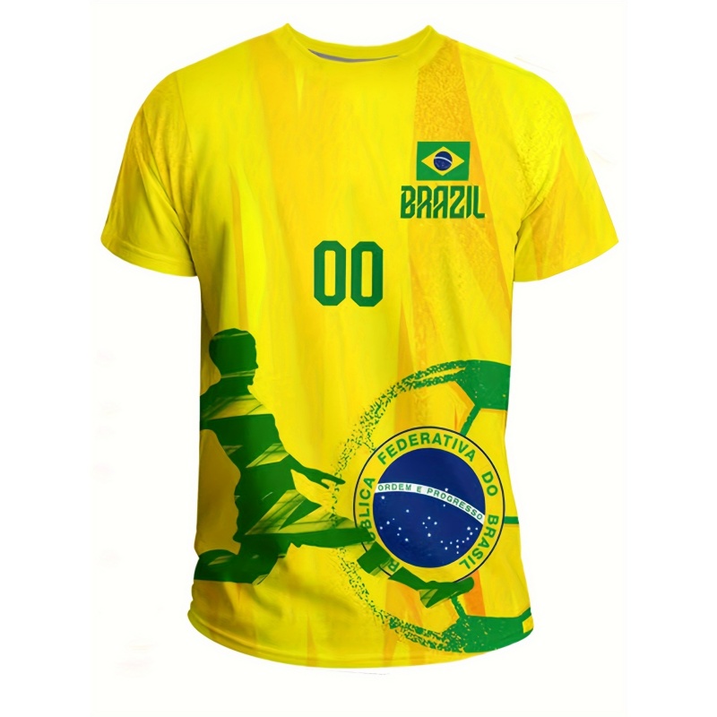 3D Baskılı Brezilya Spor Erkek - Street Fashion Brazil incelemesi ve fiyatı
