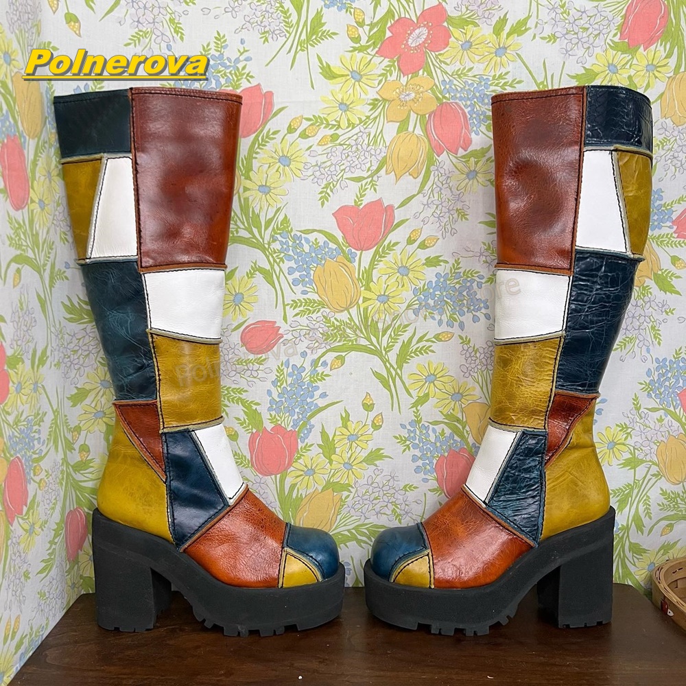 Kadın Retro Patchwork Deri Diz - Street Fashion Vintage incelemesi ve fiyatı