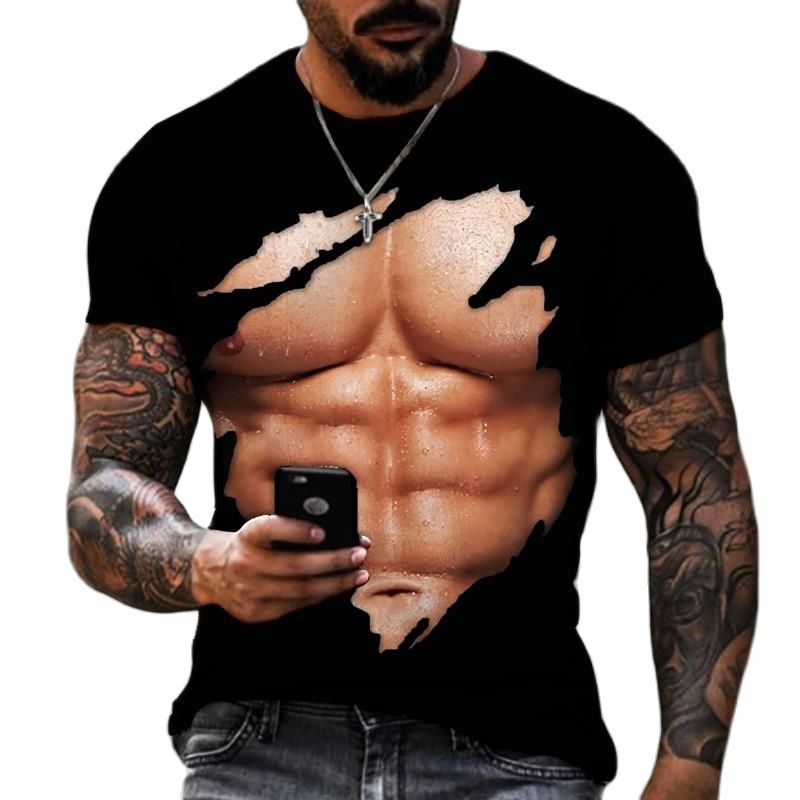 Yaz moda erkek 3D baskılı kas  - Street Fashion For Short Guys incelemesi ve fiyatı
