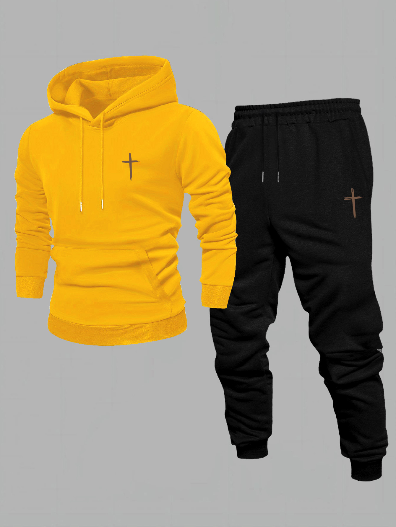 Erkek Minimal Çapraz Grafikli  - Graphic Hoodie Streetwear incelemesi ve fiyatı