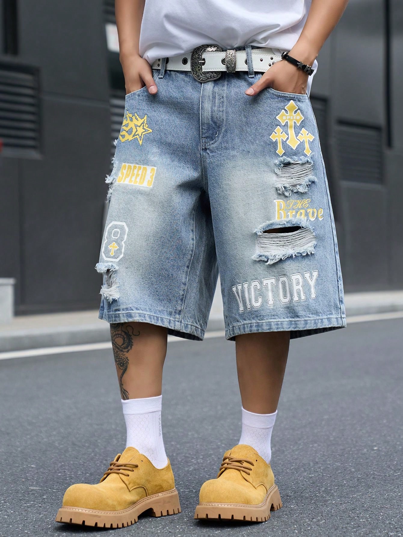 Erkek Bol Kesim Denim Bermuda  - Street Fashion Dance incelemesi ve fiyatı